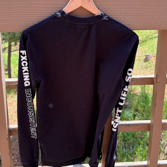 EUC Love Joy Black Long Sleeve Anvil Cat Heavy T-Shirt Limited Release - Picture 3 of 7